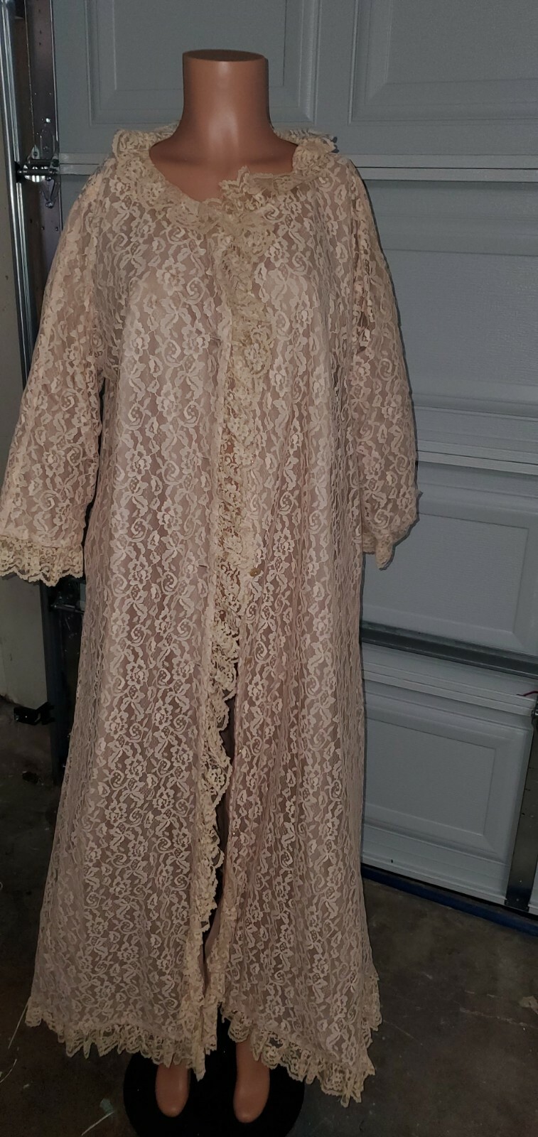 Vintage Lounge craft Original Peignoir Robe Sz Lg