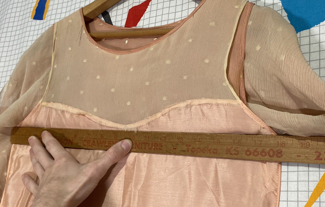 Vintage 20s Silk Flapper Dress Art Deco Drop Waist Asymmetrical Polka Dot Crepe