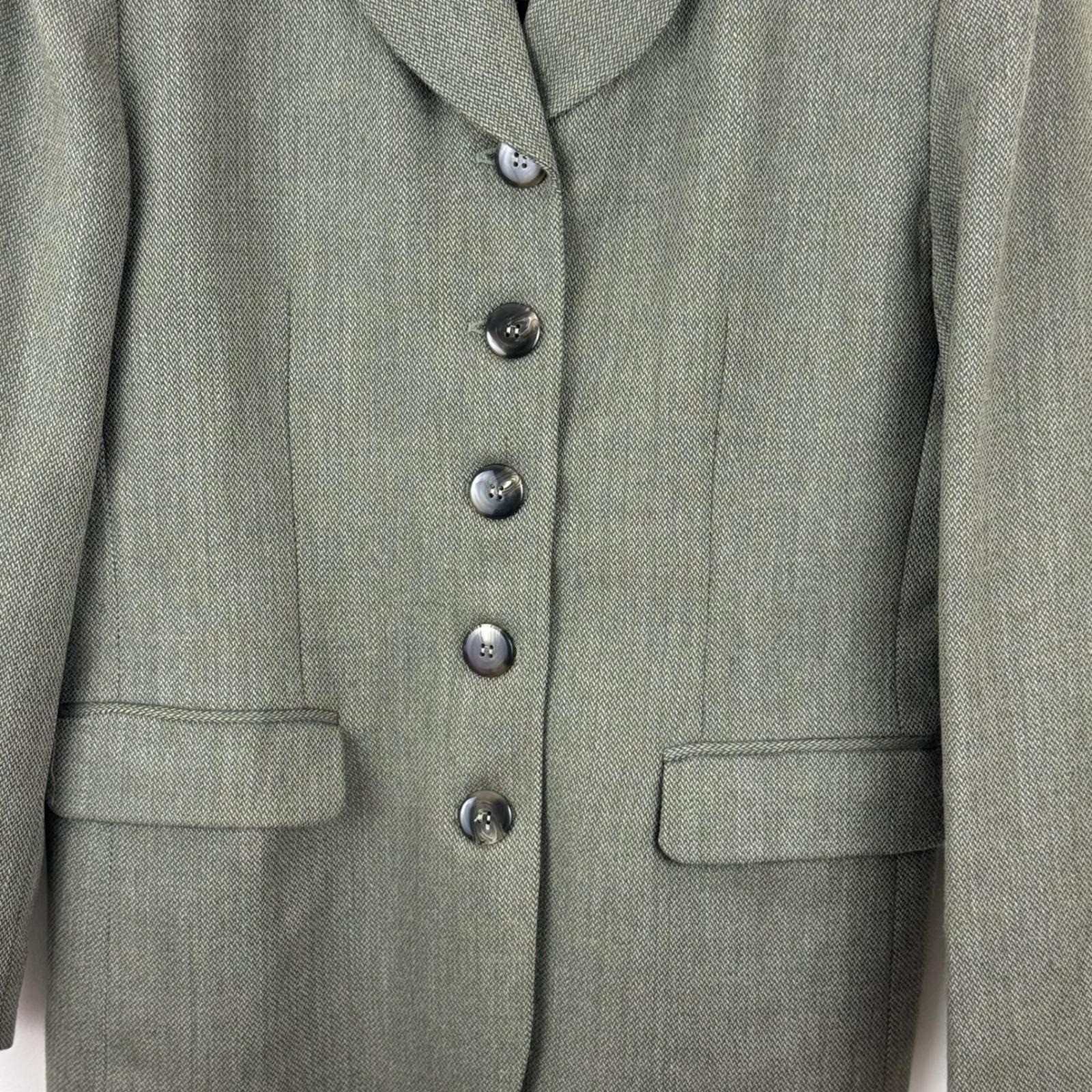 Vintage 90s Jacobson’s Herringbone Skirt Suit Olive Green Size 8 Office Classic