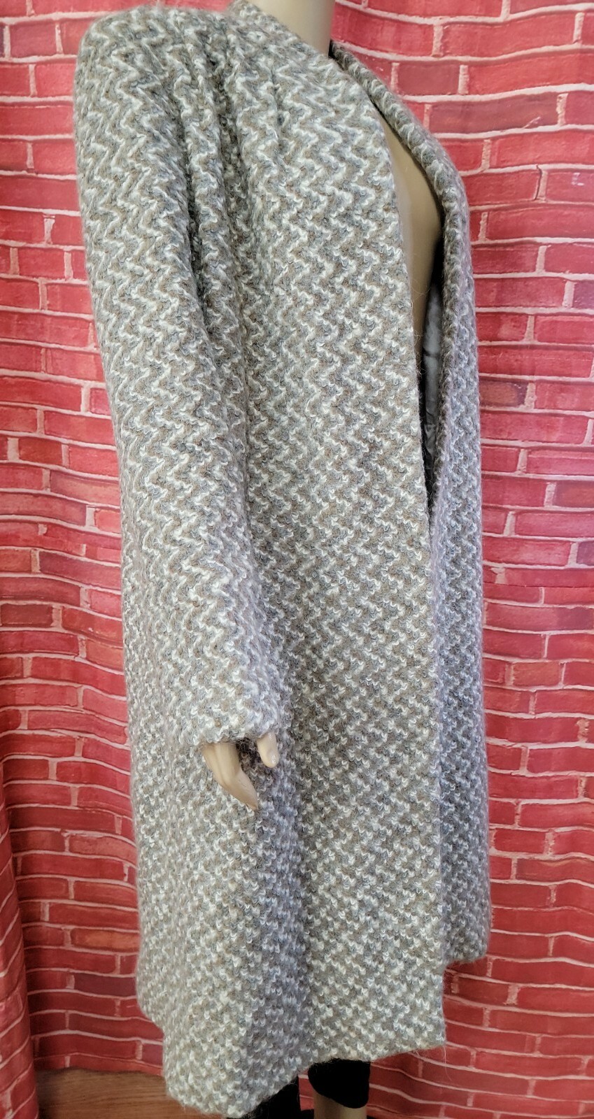 MJ Seattle Vintage 70’s Gray Womens Lined Coat W/Pockets Mohair Size M #CB2