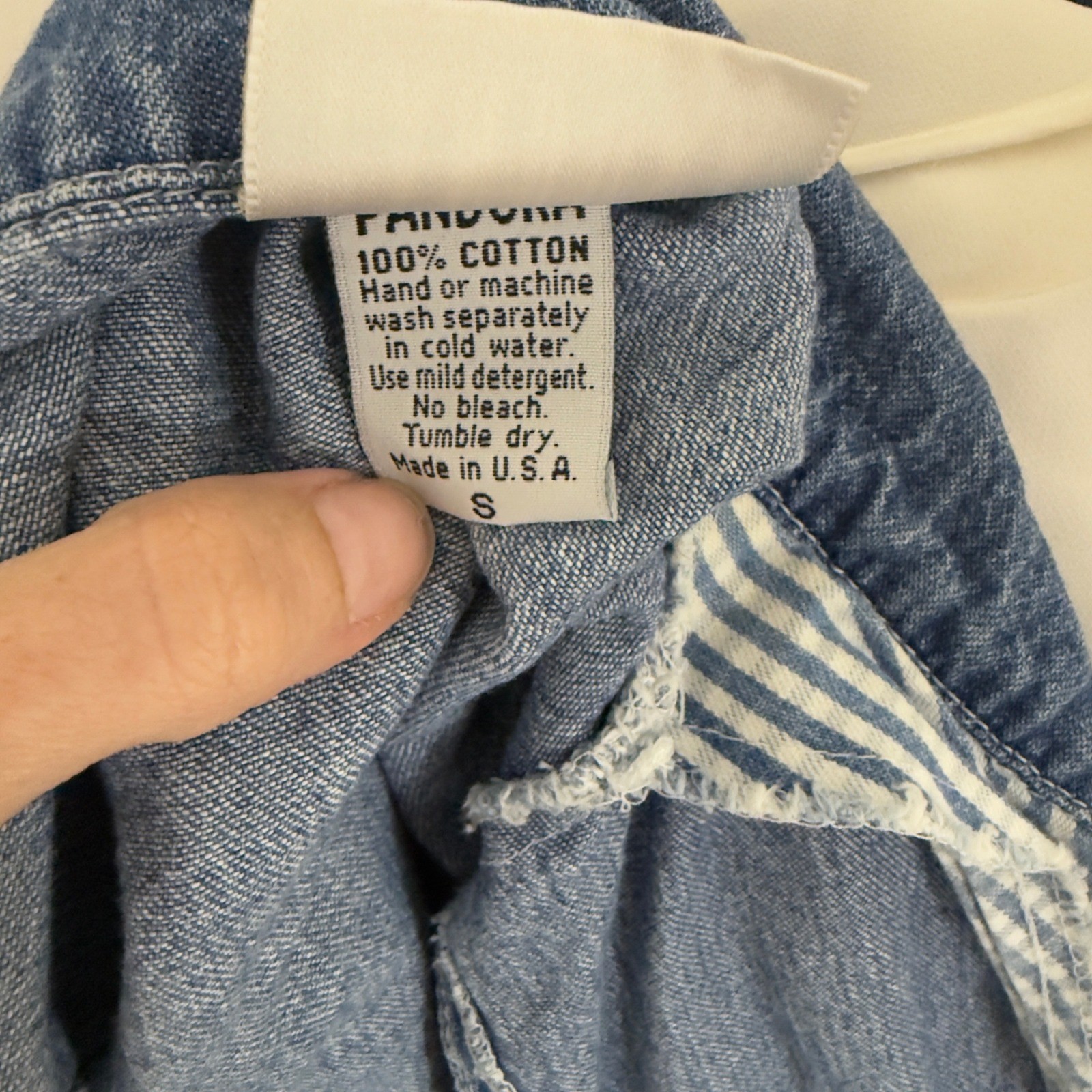 Vintage 90s Gingham Denim Tie Front Crop Top Western Cottage Core RodeoUSA