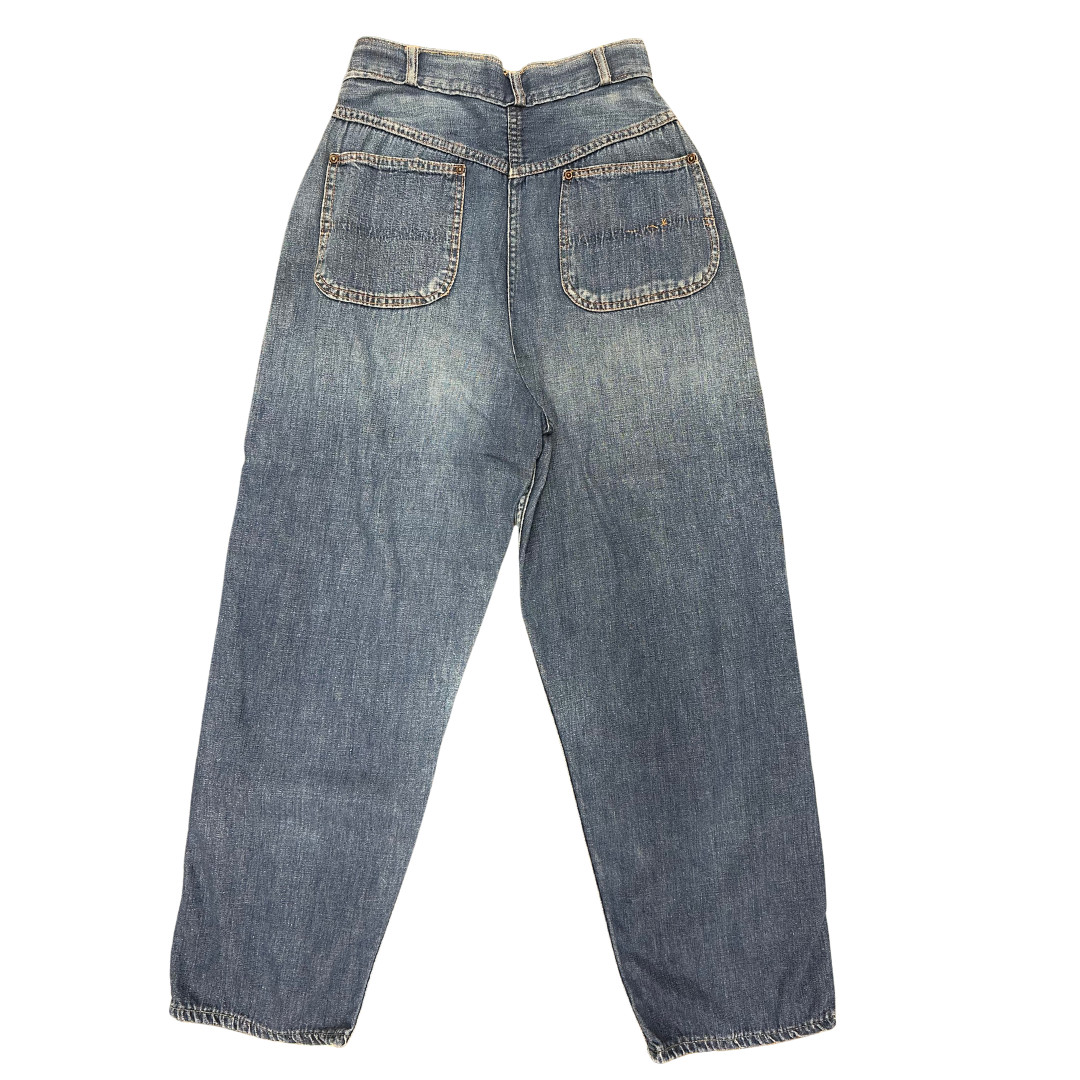 Vintage 1940s Stockton of Dallas Distressed Side Zip Western Riveter Jeans