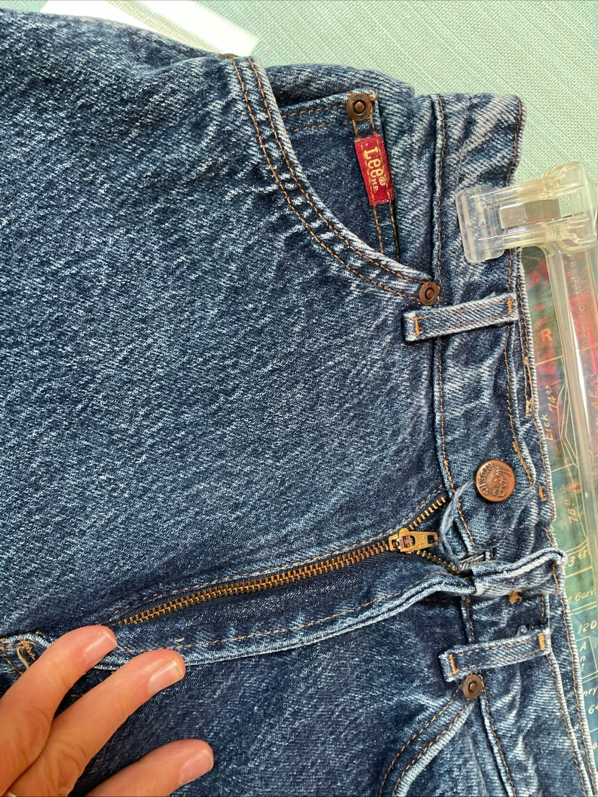 Vintage Lee Blue Jeans, 7 Ladies Medium , Made In USA,
