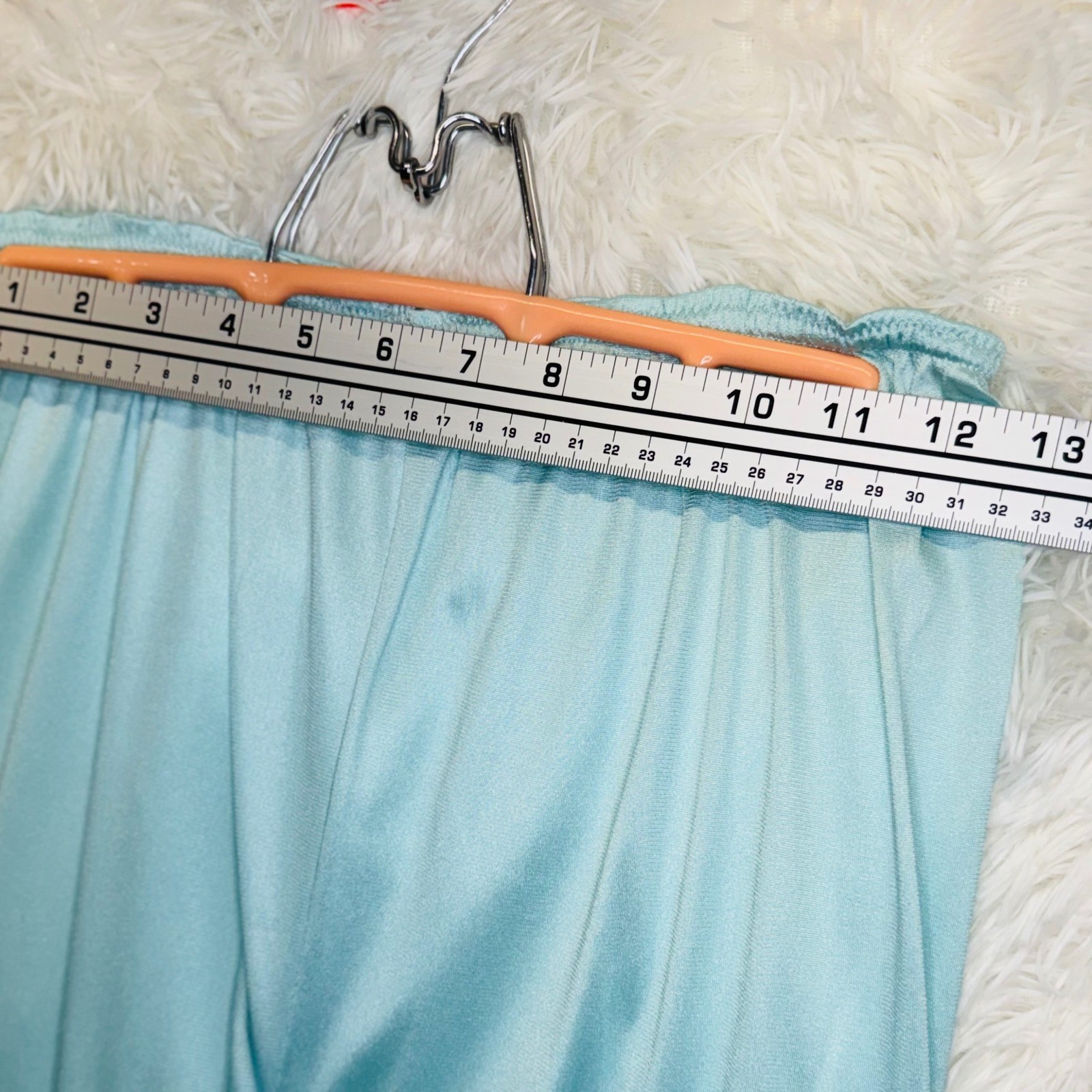 Vintage Gossard Blue Satin Pajama Set Small ILGWU Union Made Loungewear
