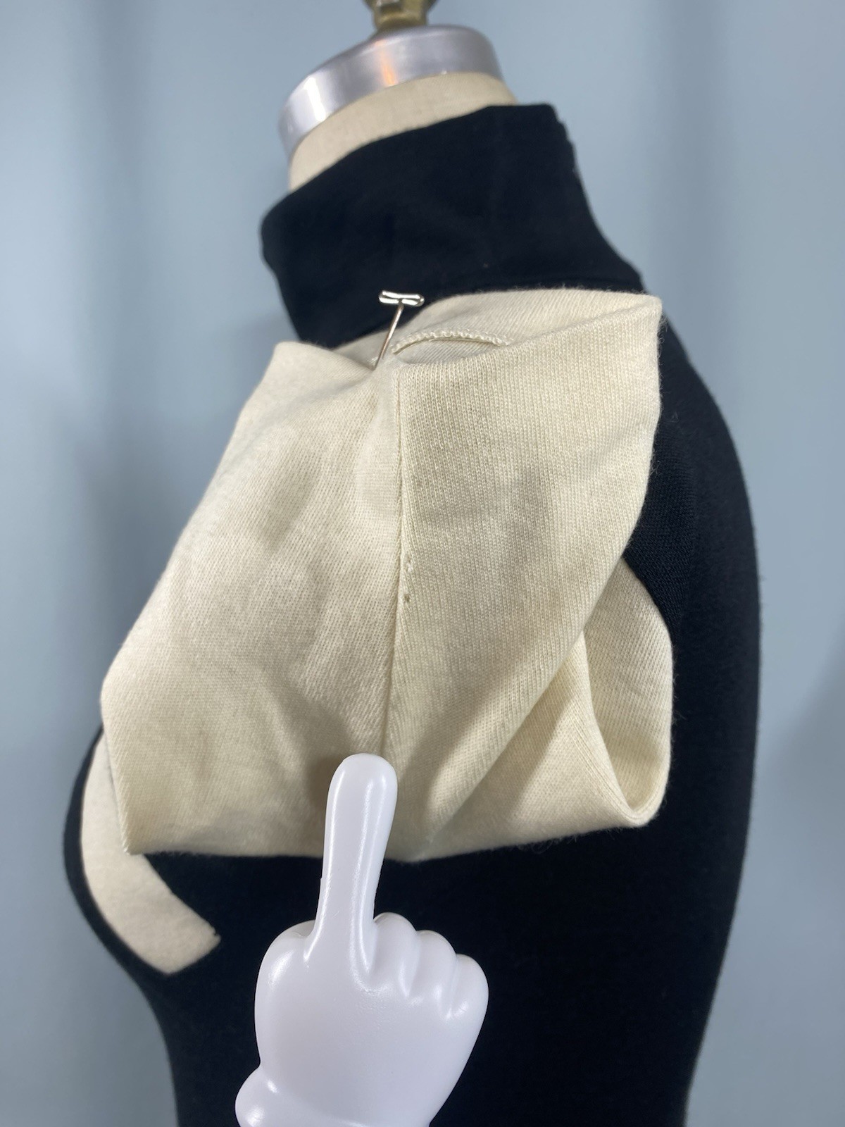 ETHAN COHAN GALLERY Vintage Dress SMALL PETITE Wool black ivory white 80s 90s