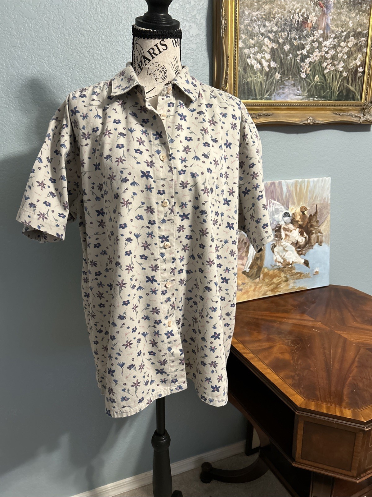 ‘90’s Vintage Northern Reflections Single Stitch Floral Button Up Shirt Sz XL