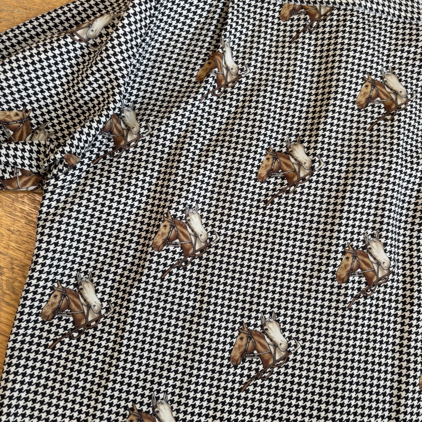 Vtg 80s-90s RALPH LAUREN EQUESTRIAN Horse Print Shirt Button Down Womens 10