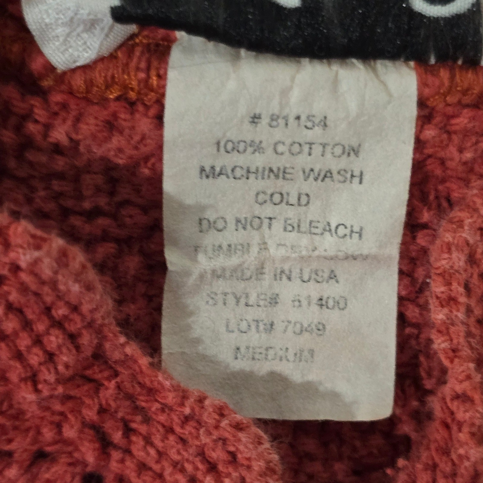Lea Apparel Vintage Womens Terracotta Red 100% Cotton V-Neck Sweater Size M USA