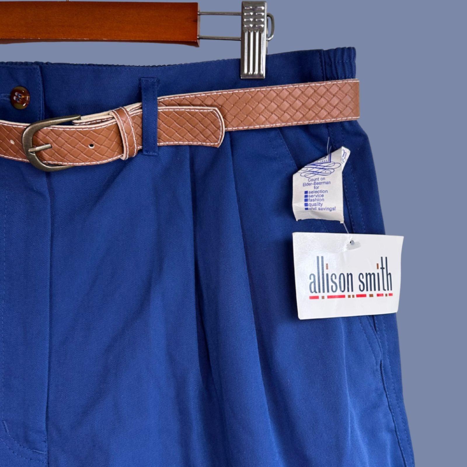 Vintage Allison Smith Pleated High Waist Shorts w/Belt NWT