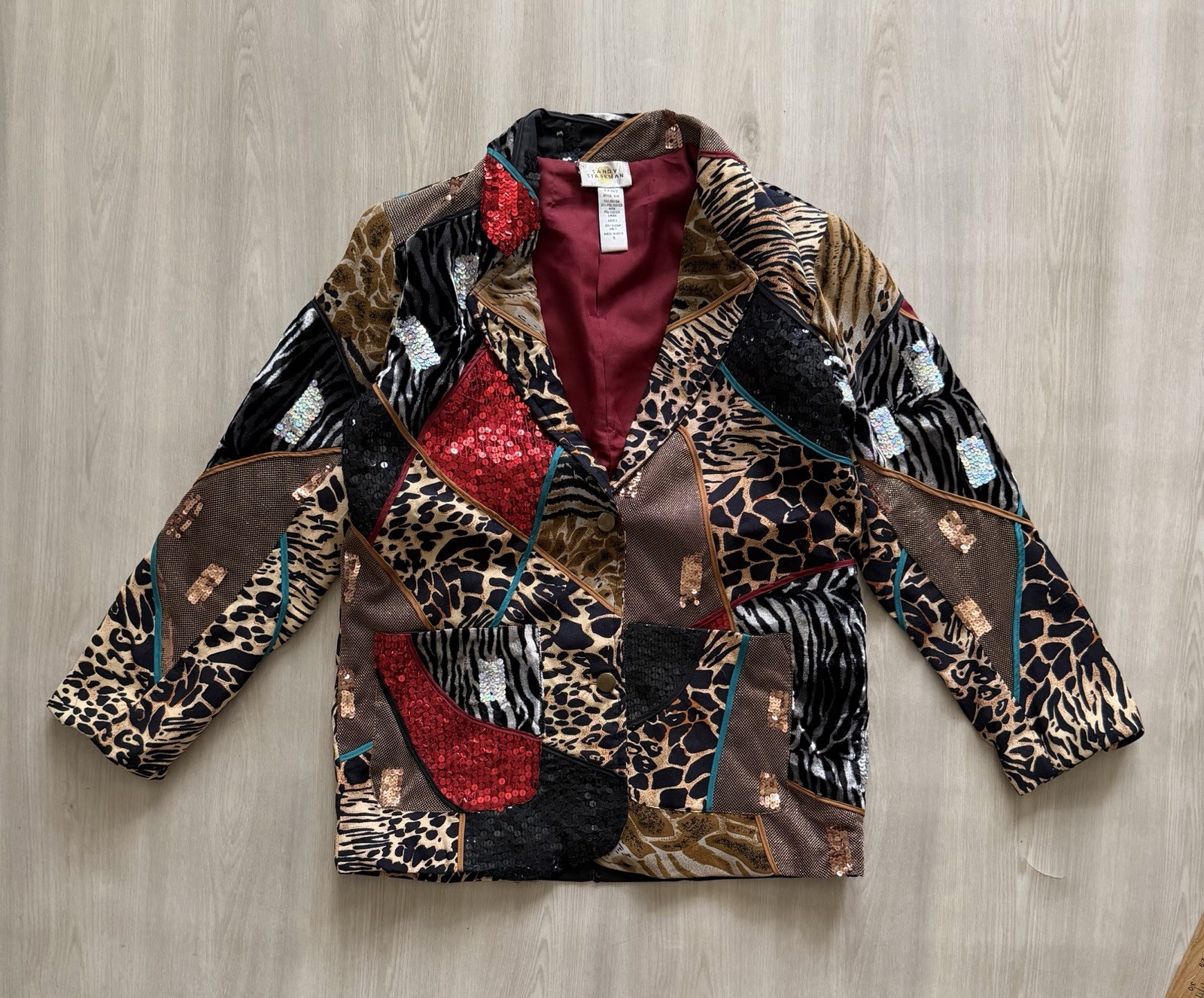 Vintage Sandy Starkman Mixed-Media Wearable Art Animal Prints Sz S