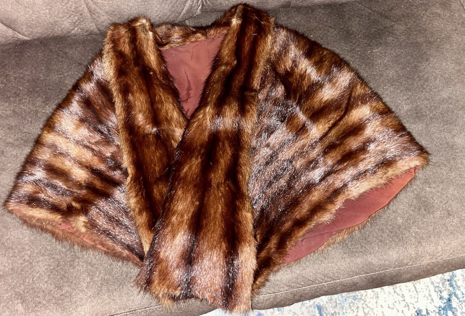 Vintage Mink Stole Cape Wrap Shawl