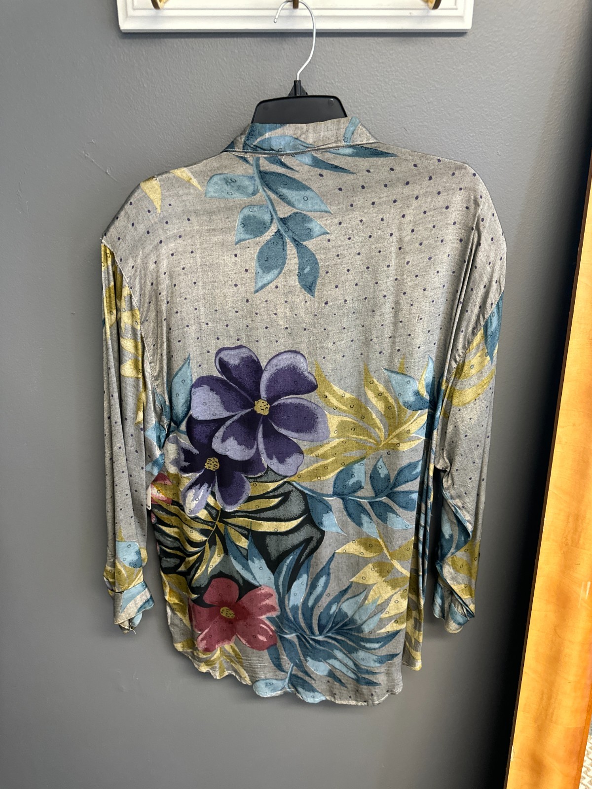 Vintage Jane Ashley Medium Patchwork Beaded Sequin Tunic Blouse Button Top