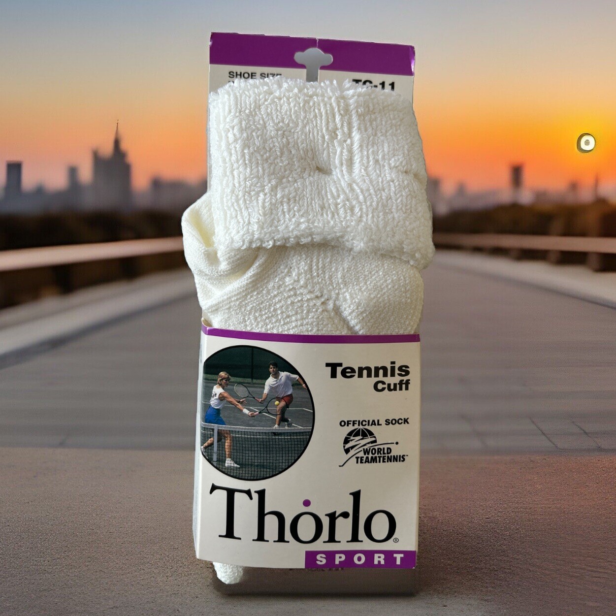 9-11 Thorlo Sport Tennis Socks TC-11 White 90s VTG Acrylic Nylon White Golf.