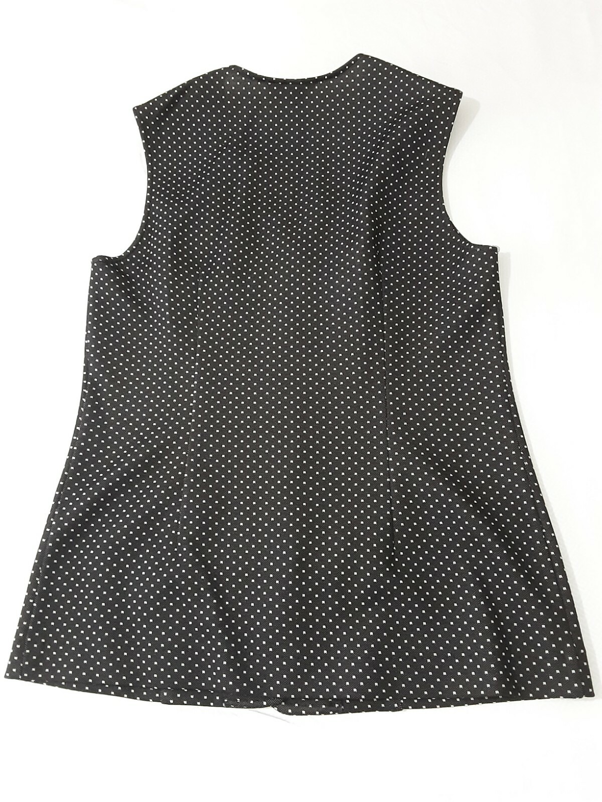 Russ 🌞024 Vest Blouse Top Black/White Polka-dot Preowned Button Front Closure