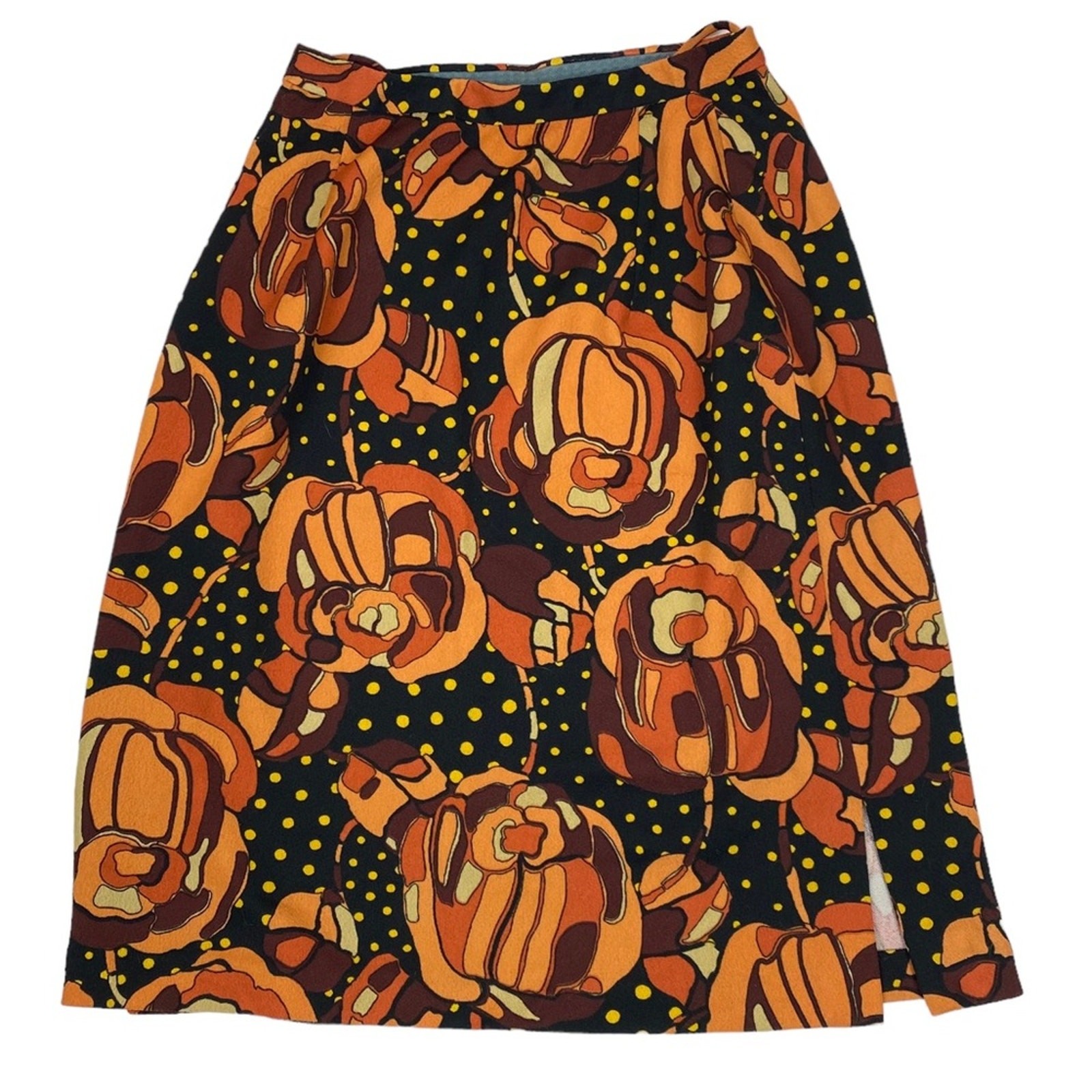 Vintage 70’s Handmade Floral Midi Skirt Size 6 Retro Hippie Boho