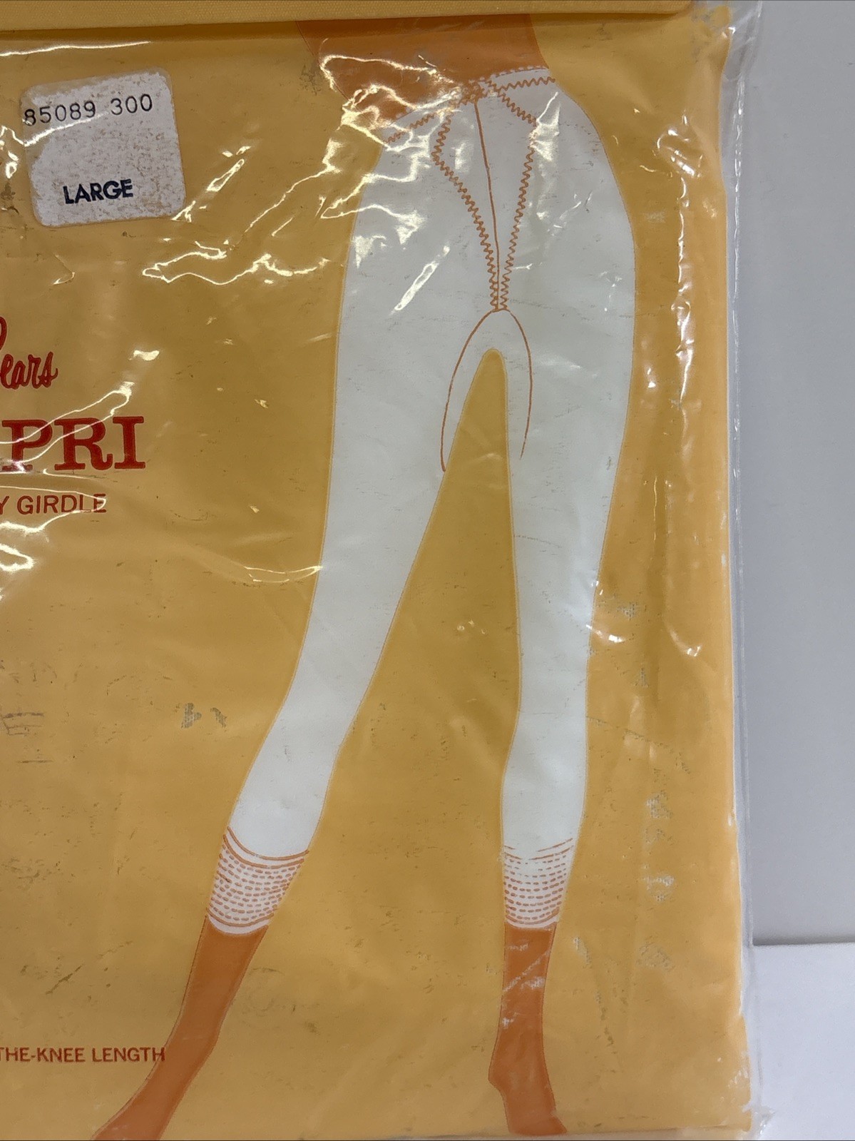 Vintage Sears Capri Panty Girdle Below Knee Length Size Large Nylon & Spandex
