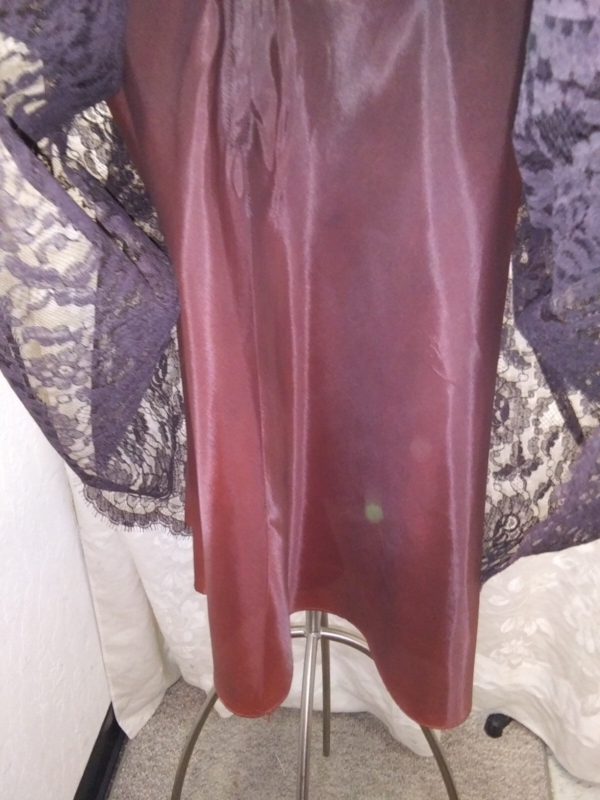 Vintage 1960’s Chocolate Brown Rayon Lace Mod Cocktail Dress by Arkay S/M