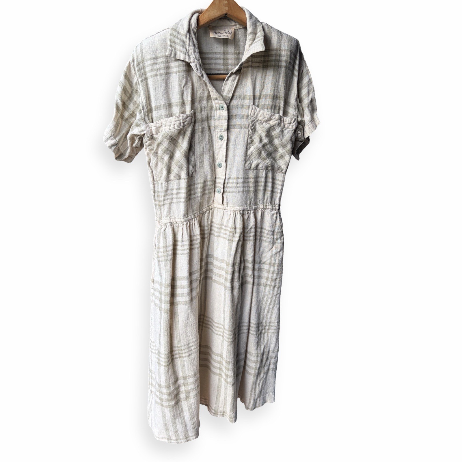 Vtg Arthur Max 1980s Women’s Plaid Dress Size 10