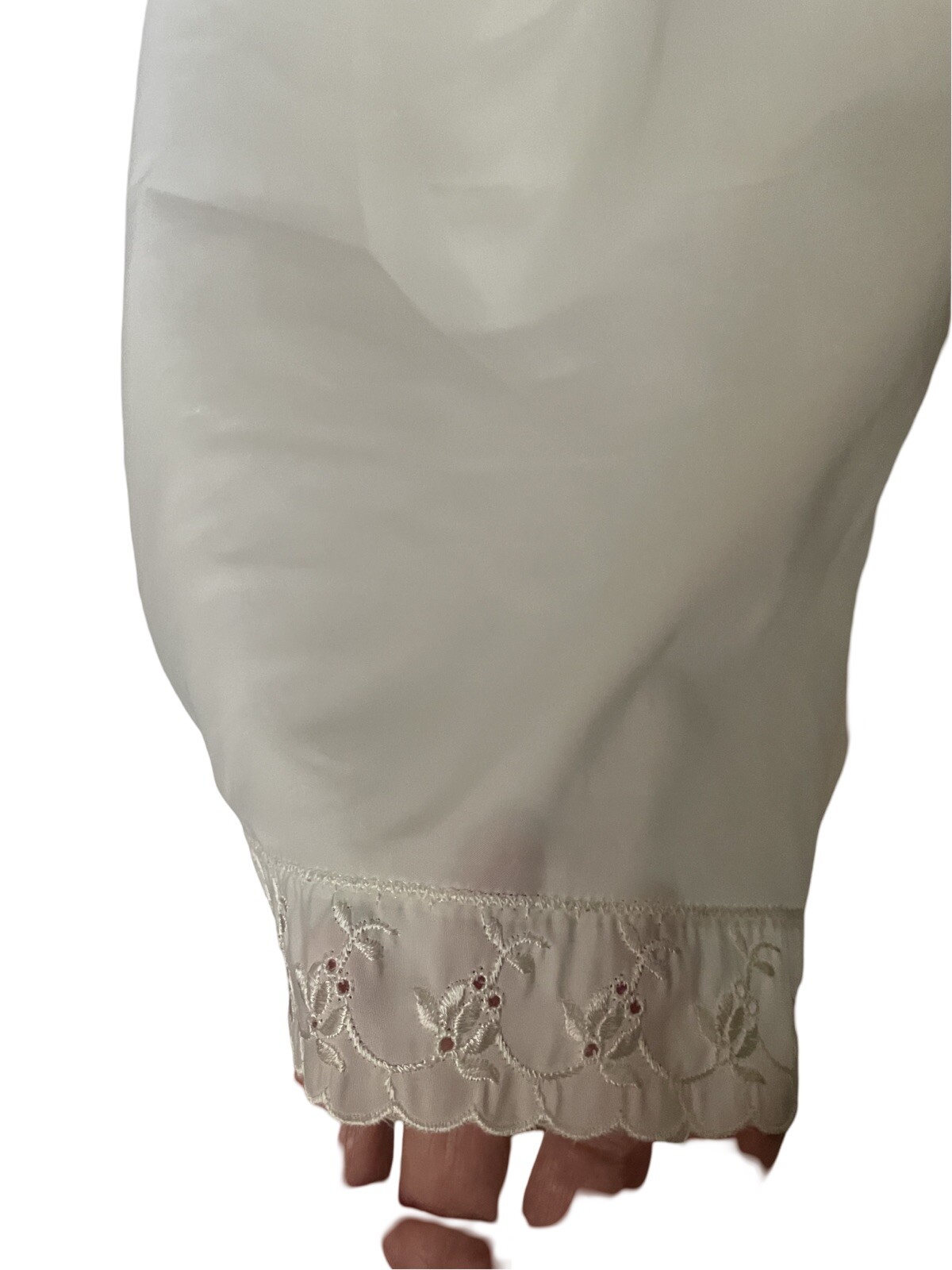 VTG Ariel Barbizon Slip Tafredda White Adjustable Eyelet Trim Side Zip Sz 14