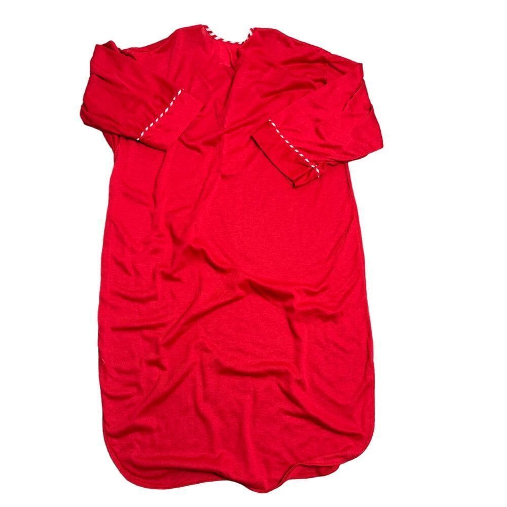 Vintage Undercover Wear Red Nightgown with White Contrast Stitching One Size USA