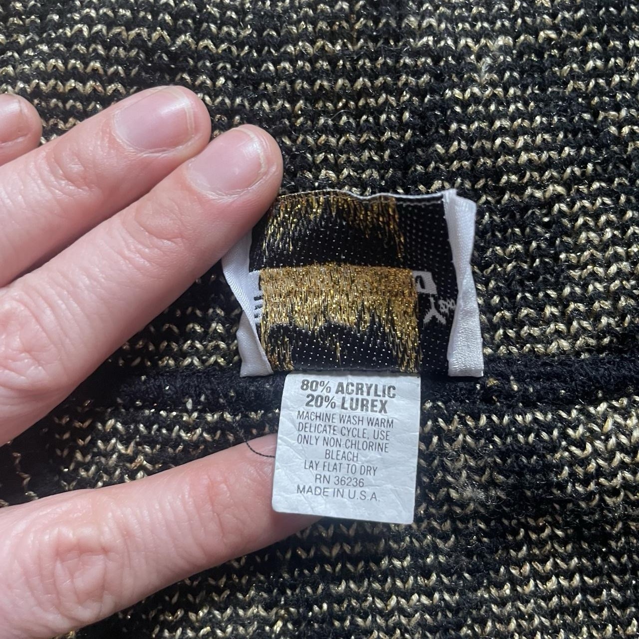 Vtg TR Bentley Black & Gold Ornate Duster Cardigan Size XL/One Size