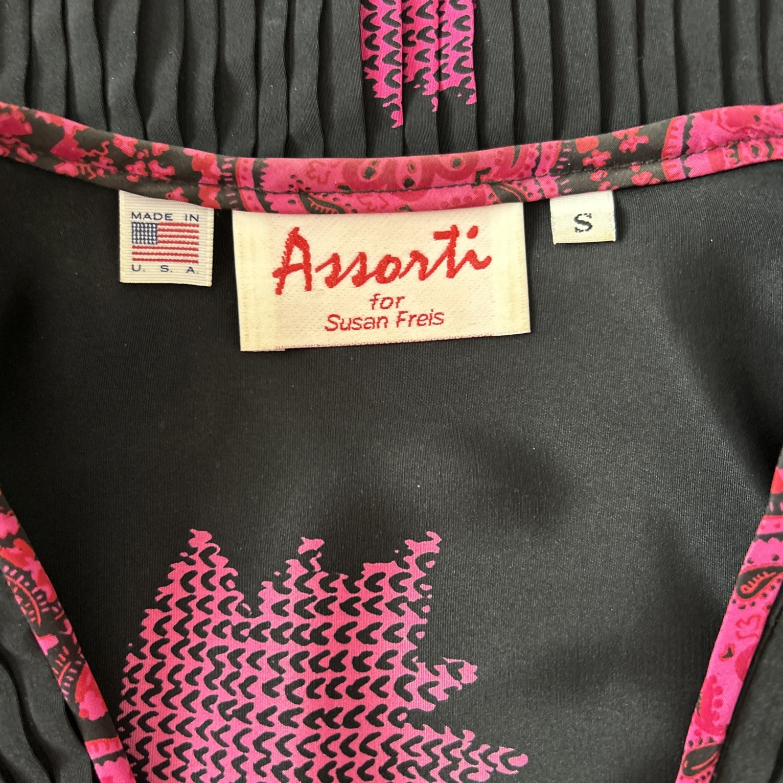 VTG Assorti for Susan Freis 2 Piece Dress Pleated Skirt Sz Sml/Med/Large