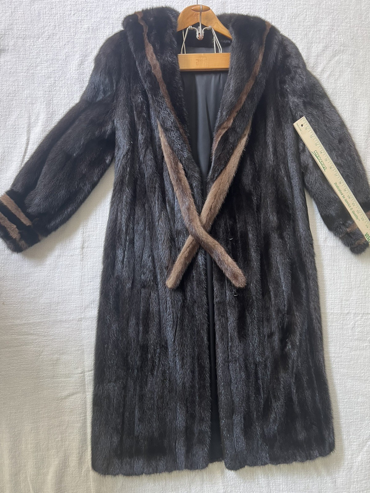 VTG Mink Fur Long Full Length Coat Custom Womens Brown/Demi Sailor/Nautical READ