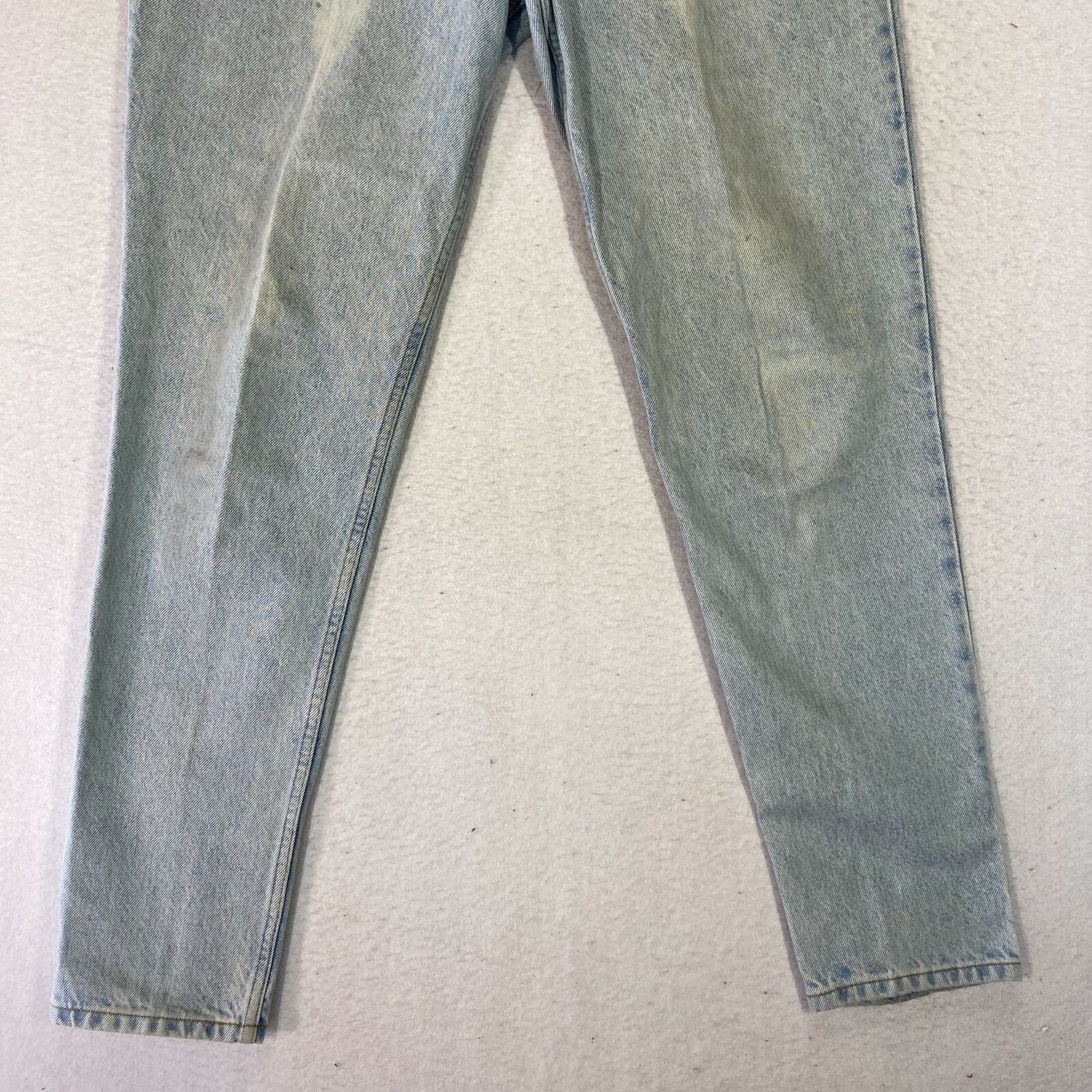 Womens Vintage Jeans High Rise Distressed Dungarees 90s Bleach Stained 10 29×32