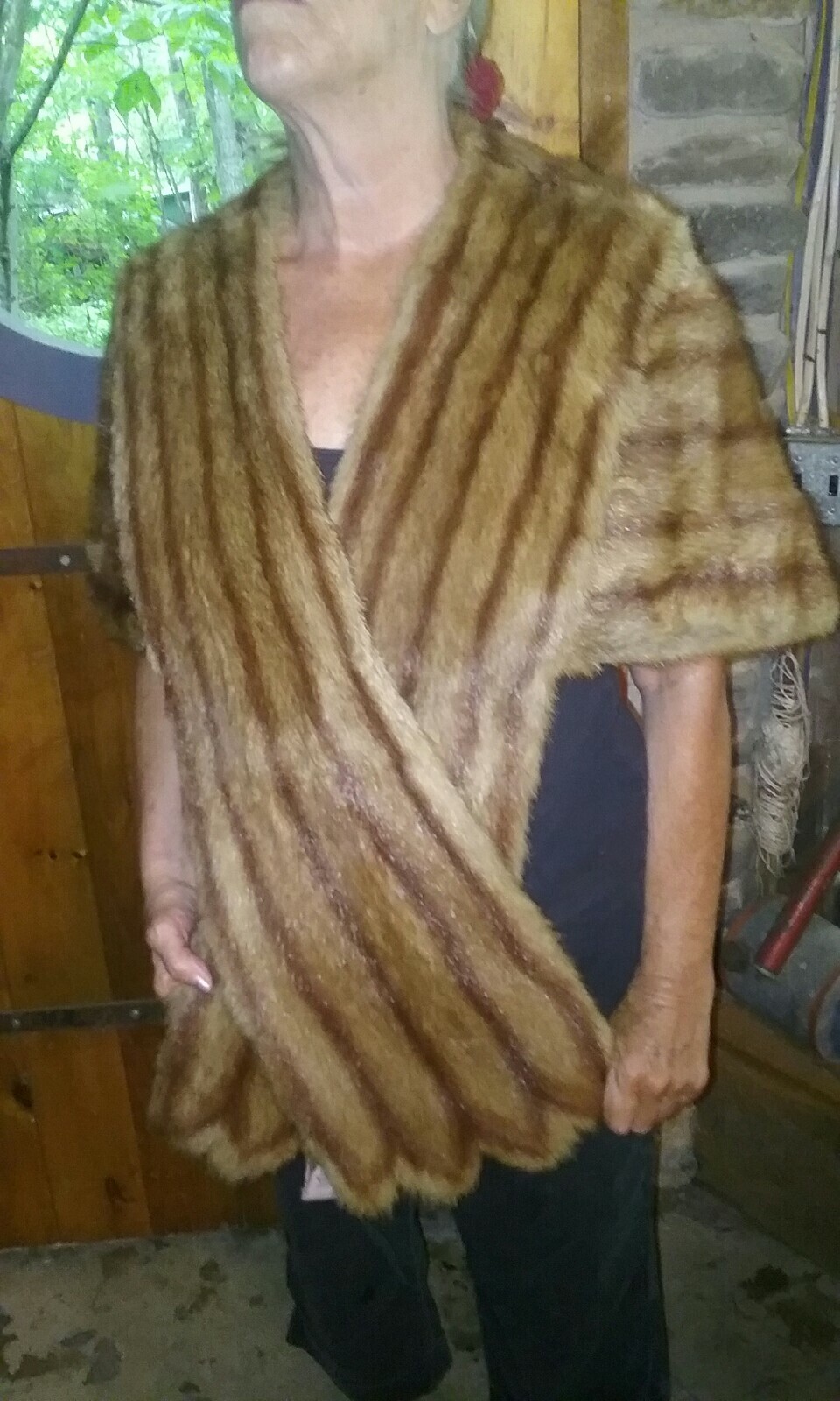 Women’s Vintage flawless Fur Shawl Cape Shrug Wrap Coat Poncho elegant