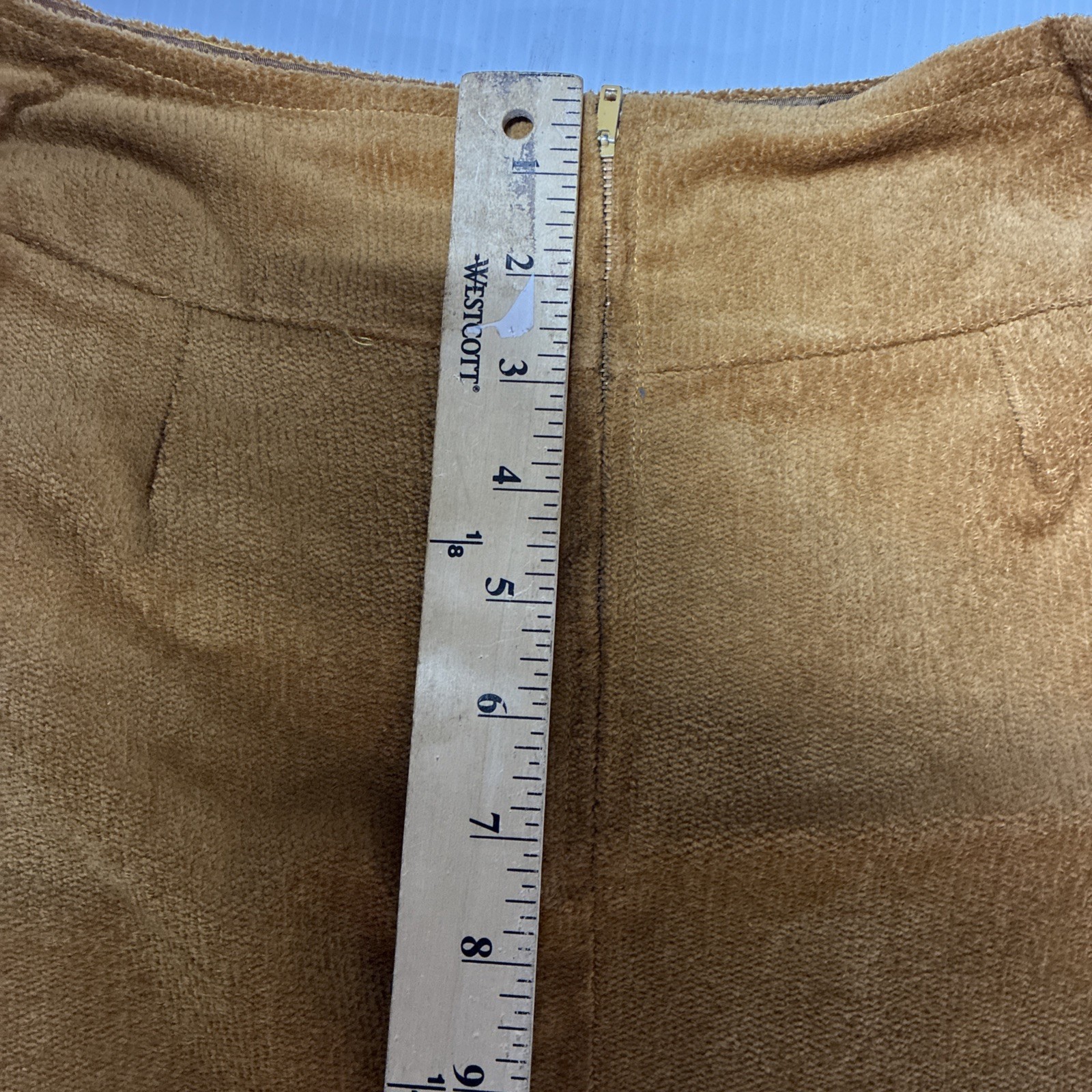 Vintage 50s Juniors by Vassar Brown Mini Skirt Cotton Size 7 – NWT