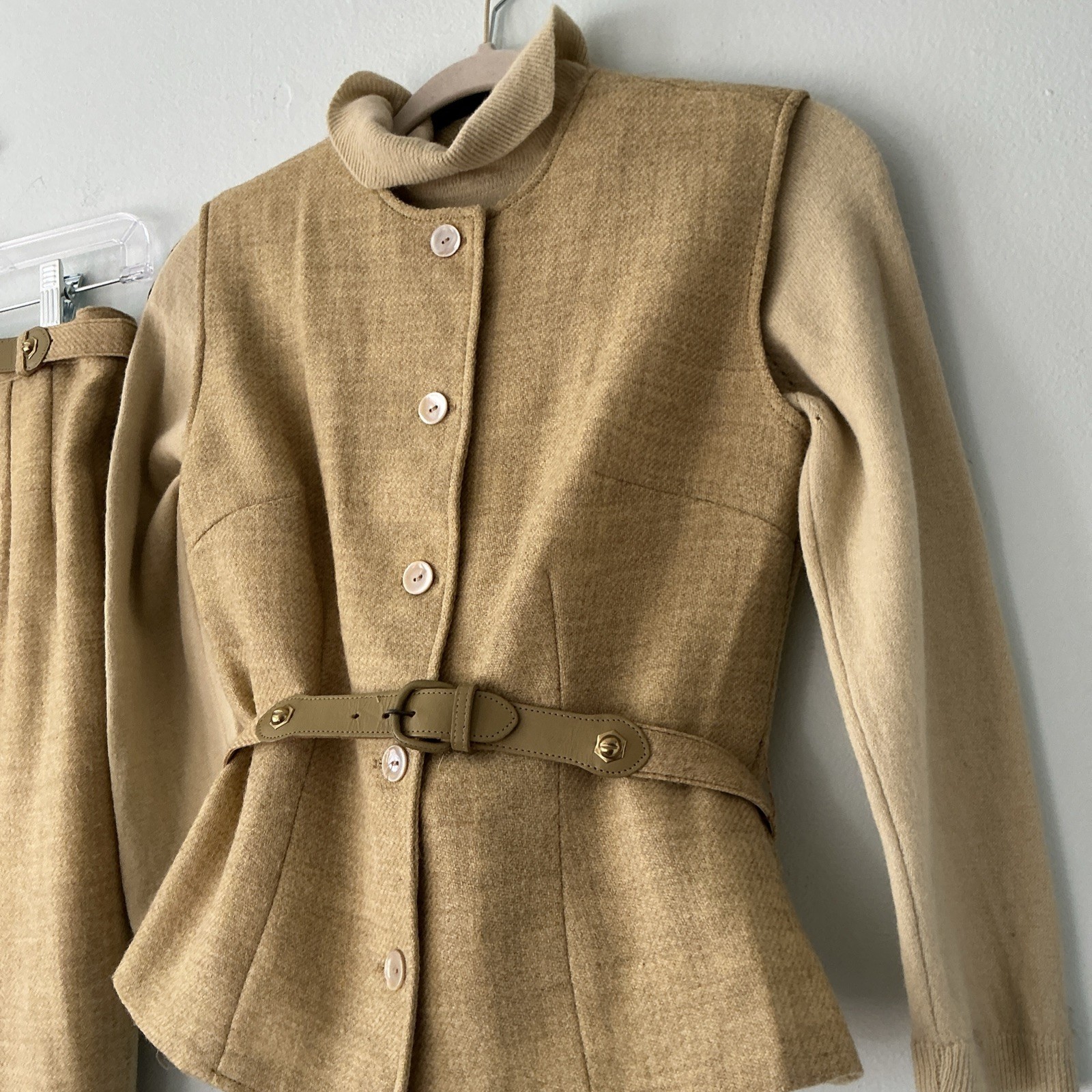 Vintage 1950s Joyce of Chicago Mid-Century Wool Vest & Trouser Set Original BELT