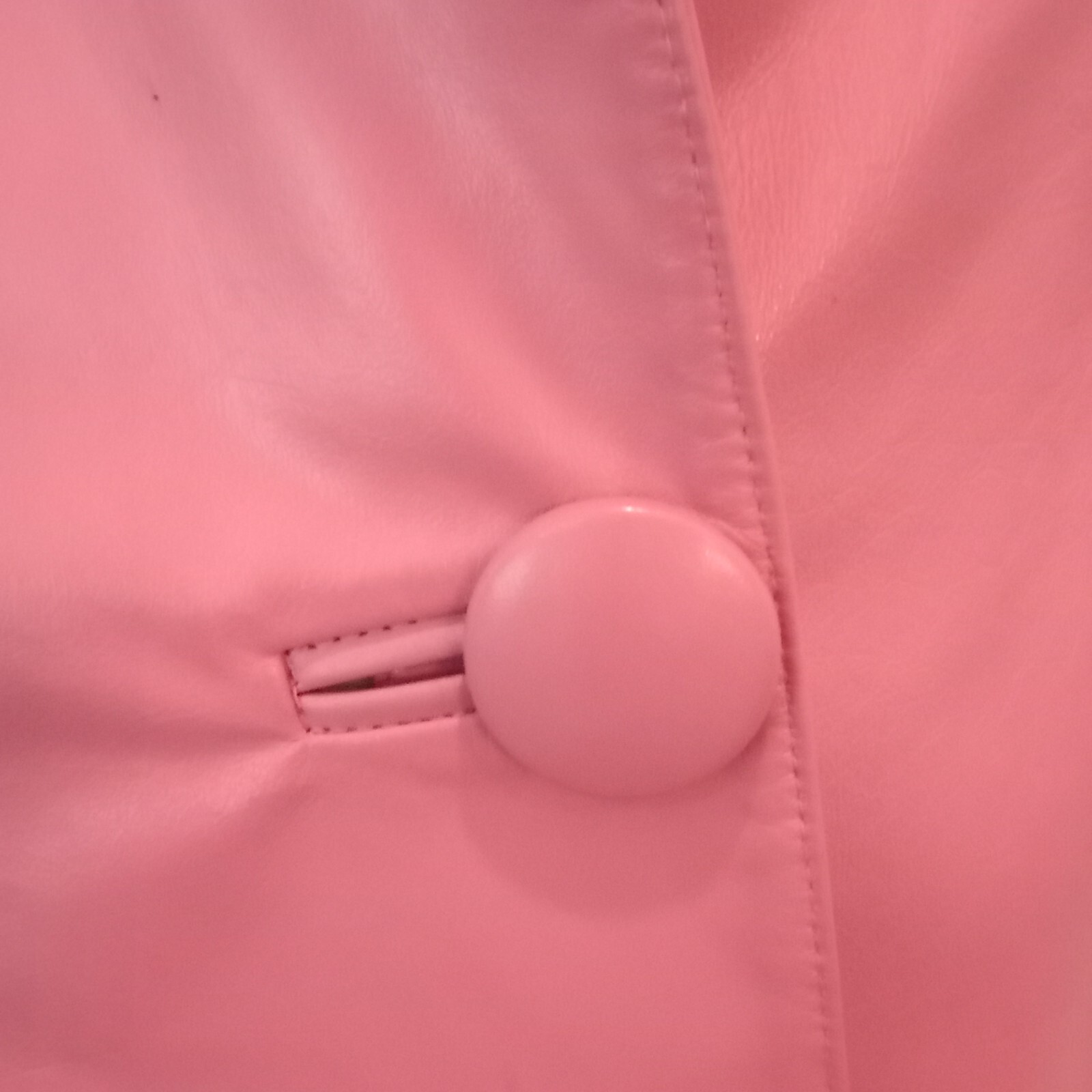 Pink Leather 1980’s Car Coat Length Dolman Sleeves Excellent Condition by Rafael