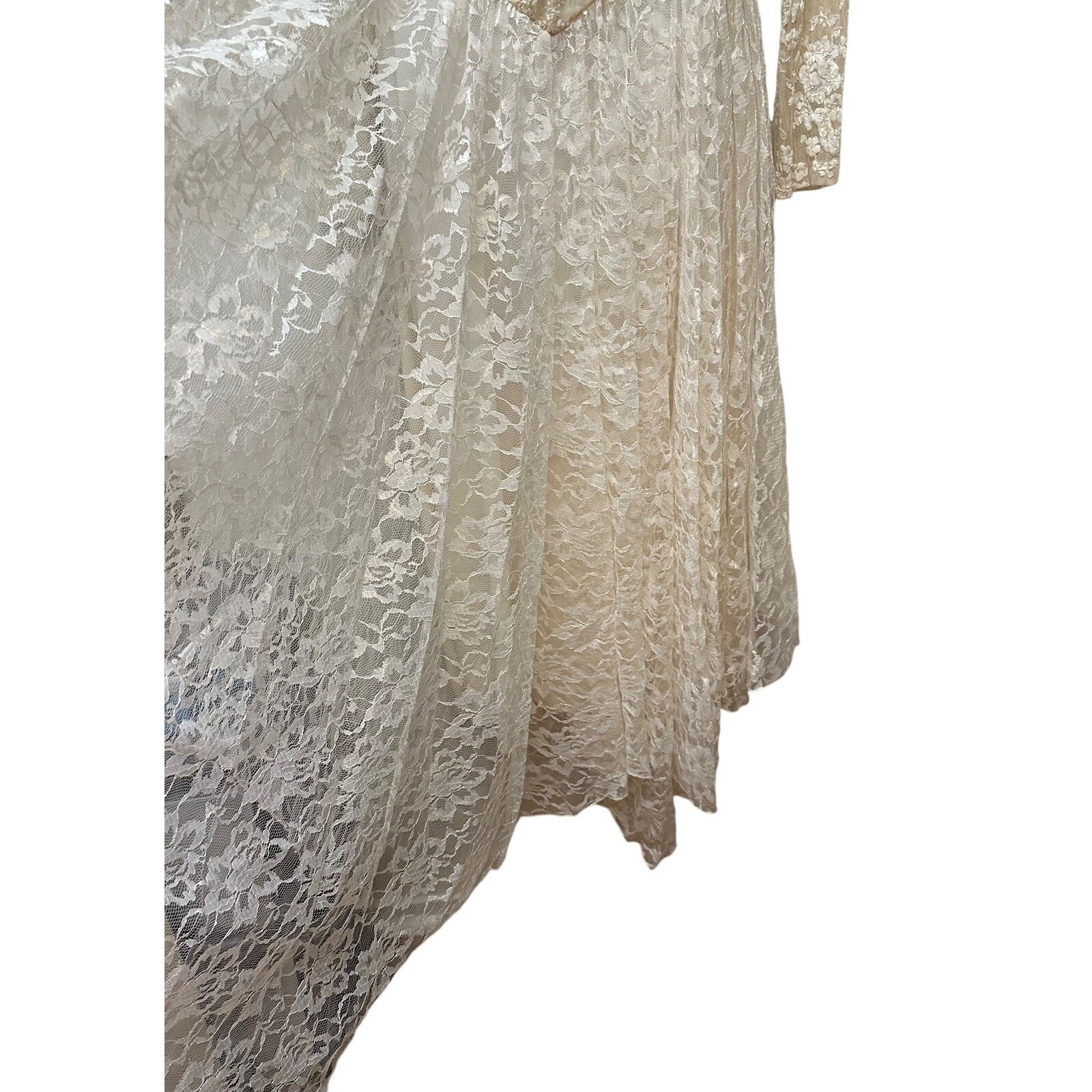 Vtg 80’s Dress Lace Romantic Victorian Handkerchief Hem Bustier Size M NEW