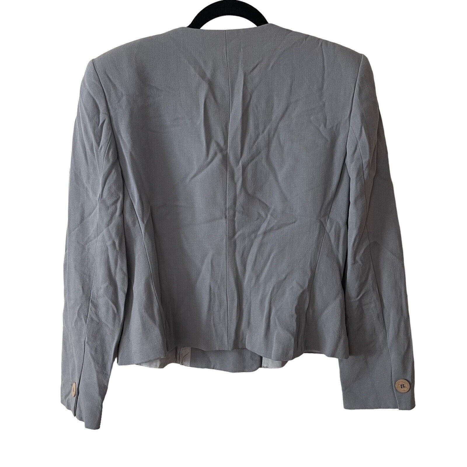 Giorgio Armani Le Collezioni US 10 Blazer Jacket Womens Vintage Wool Blue Gray