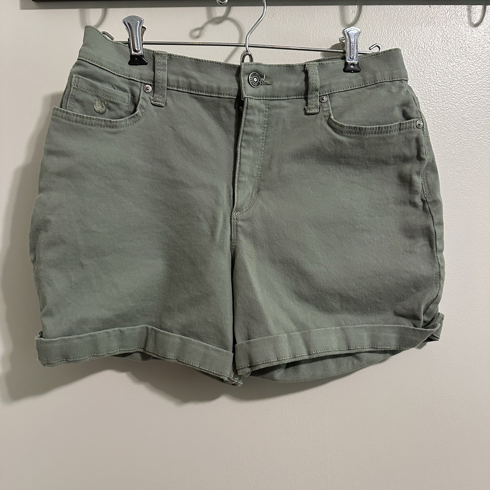 Vtg Denim Short Canvas Feel Mom Fit Gloria Vanderbilt sage green Size 4