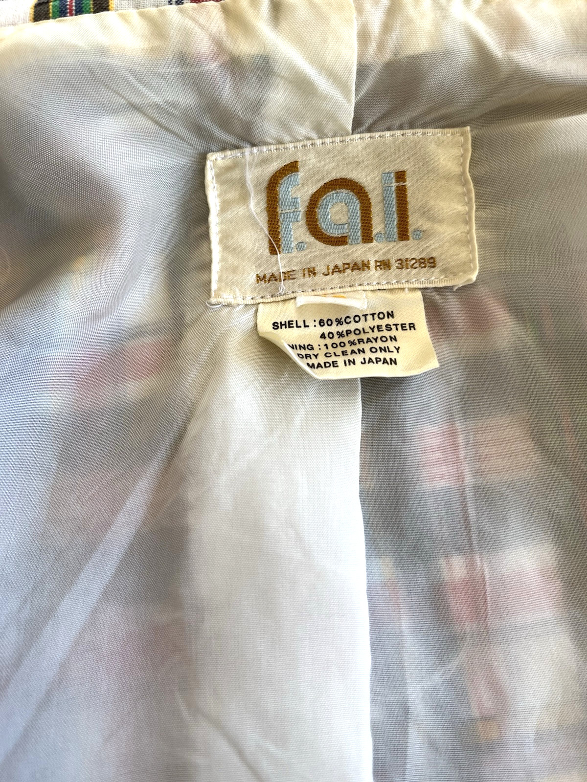 VINTAGE F.A.I. Women’s Size 12 Plaid Blazer Navy Green White Red