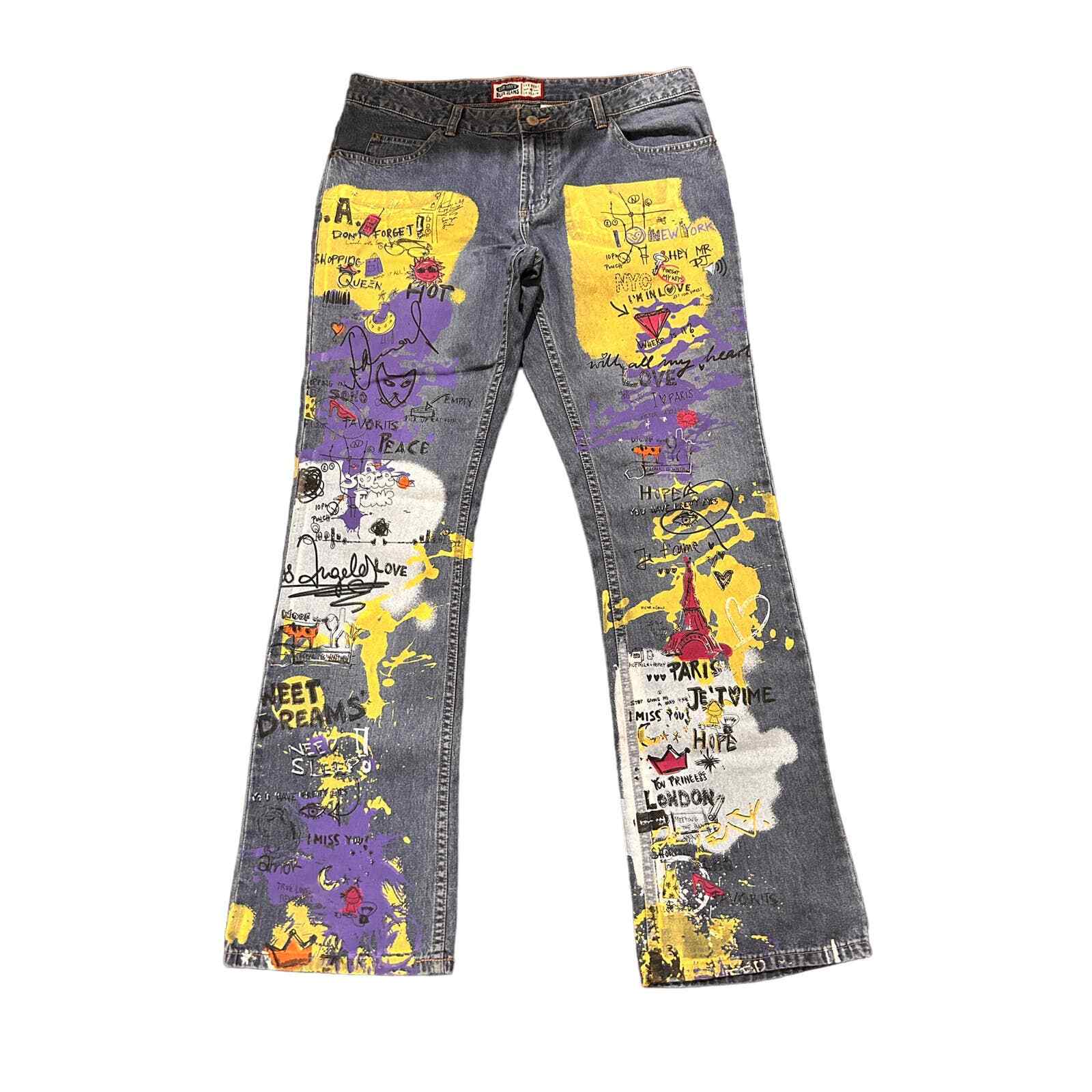 Old Navy Factory Graphic Mid Rise Blue Jeans Sz 12 30″W x Inseam 32