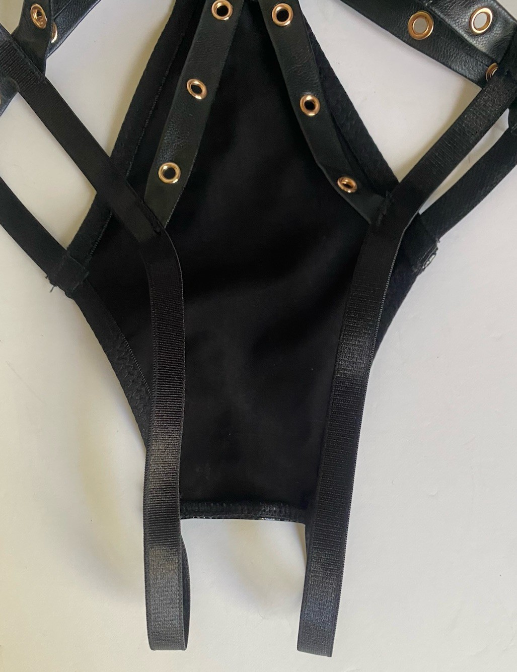 New Fashion Nova Vinyl vibes Strappy 2 piece set black Size M