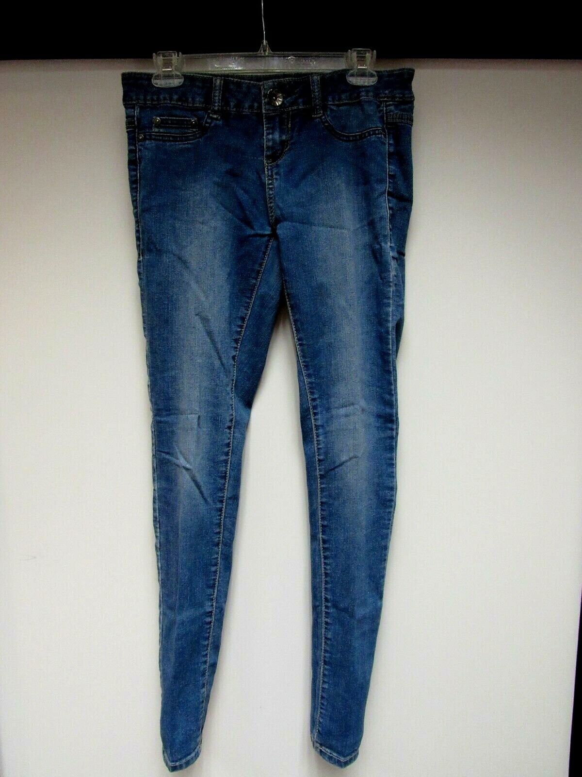 VTG VANITY Stretch Cotton Skinny Jeans Pants Distressed Blue 33 1/2 x 32 28 M EU