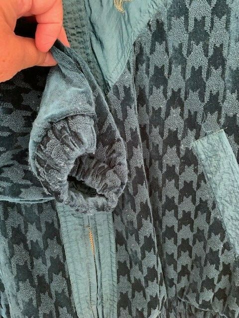 Vtg 80’s Windbreaker Jacket Track teal velour & gold accents Rafael Woman sz 1X