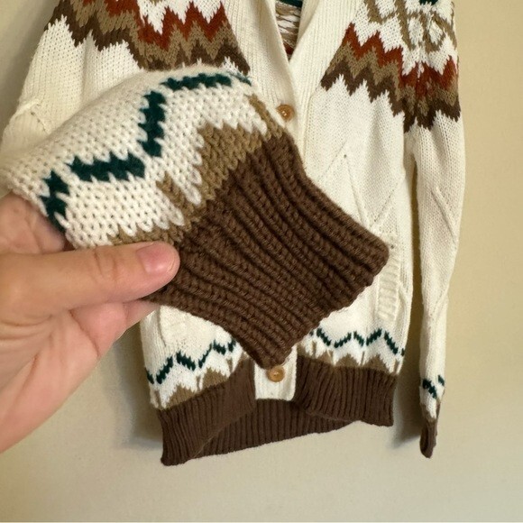 VTG Hunter’s Glen Knit Cardigan Sweater Boho Western Country Retro Sz L Cottage