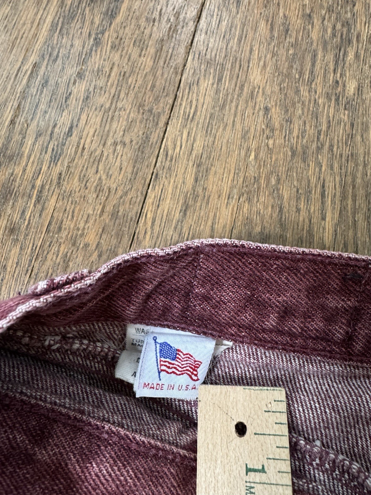Vintage Rocky Mountain Western High Rise Burgundy Jeans Size 28/7 Made In USA