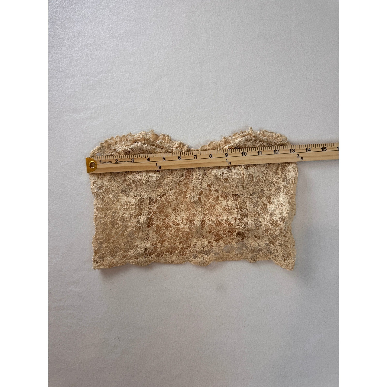 Unseen Nude Lace Bandeau Bralette XS Strapless Stretch Boho Festival