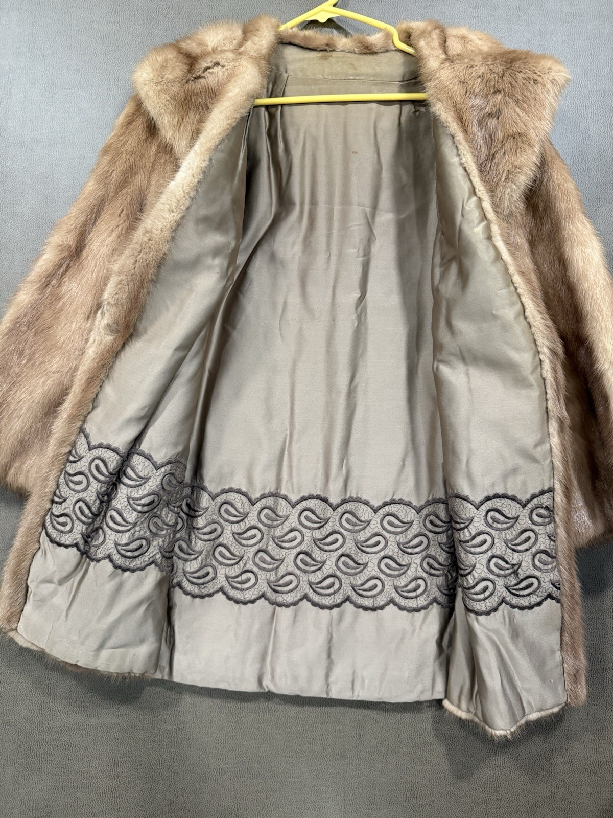 Vintage Genuine Fur Coat Honey Tan Shawl Collar Luxury Mink Style Jacket Women’s
