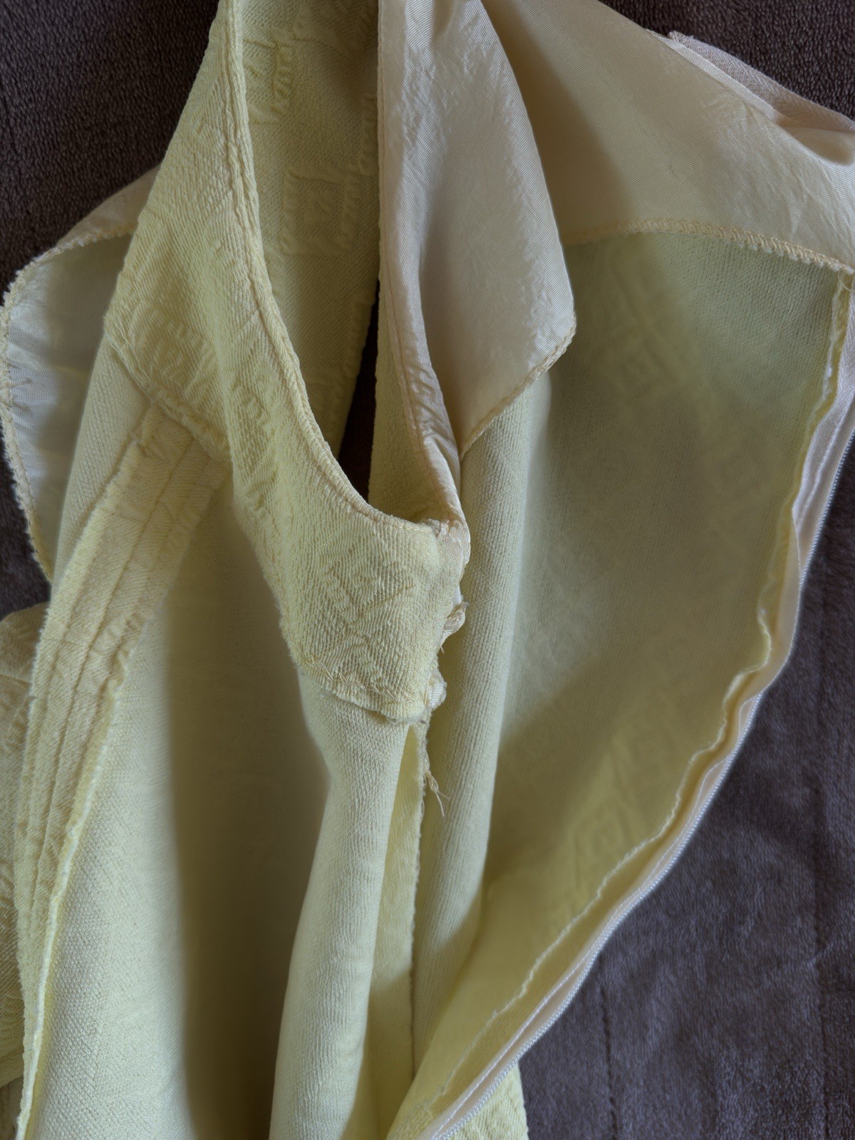 Vtg Solid Yellow sleeveless Polyester Pencil Dress sz M 12-14