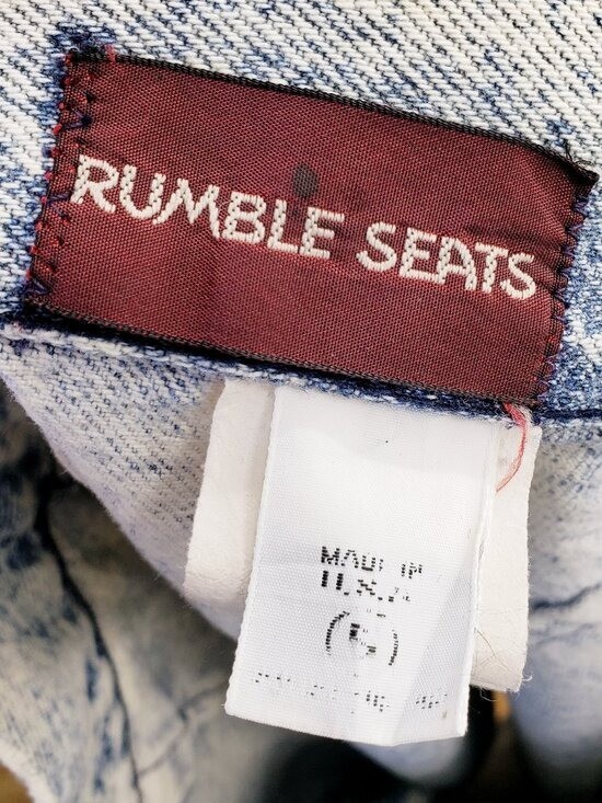 Vtg 80s Rumble Seats Jean Skirt XS Waist 24 Stonewashed Blue Made In USA Grunge
