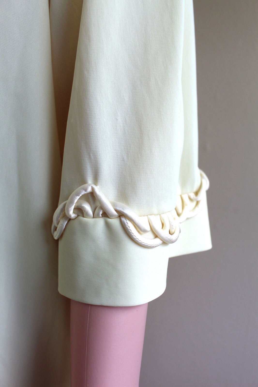 Vintage 50s Gossard Artemis Robe L Yellow Chiffon Nylon Button Satin Trim Knee