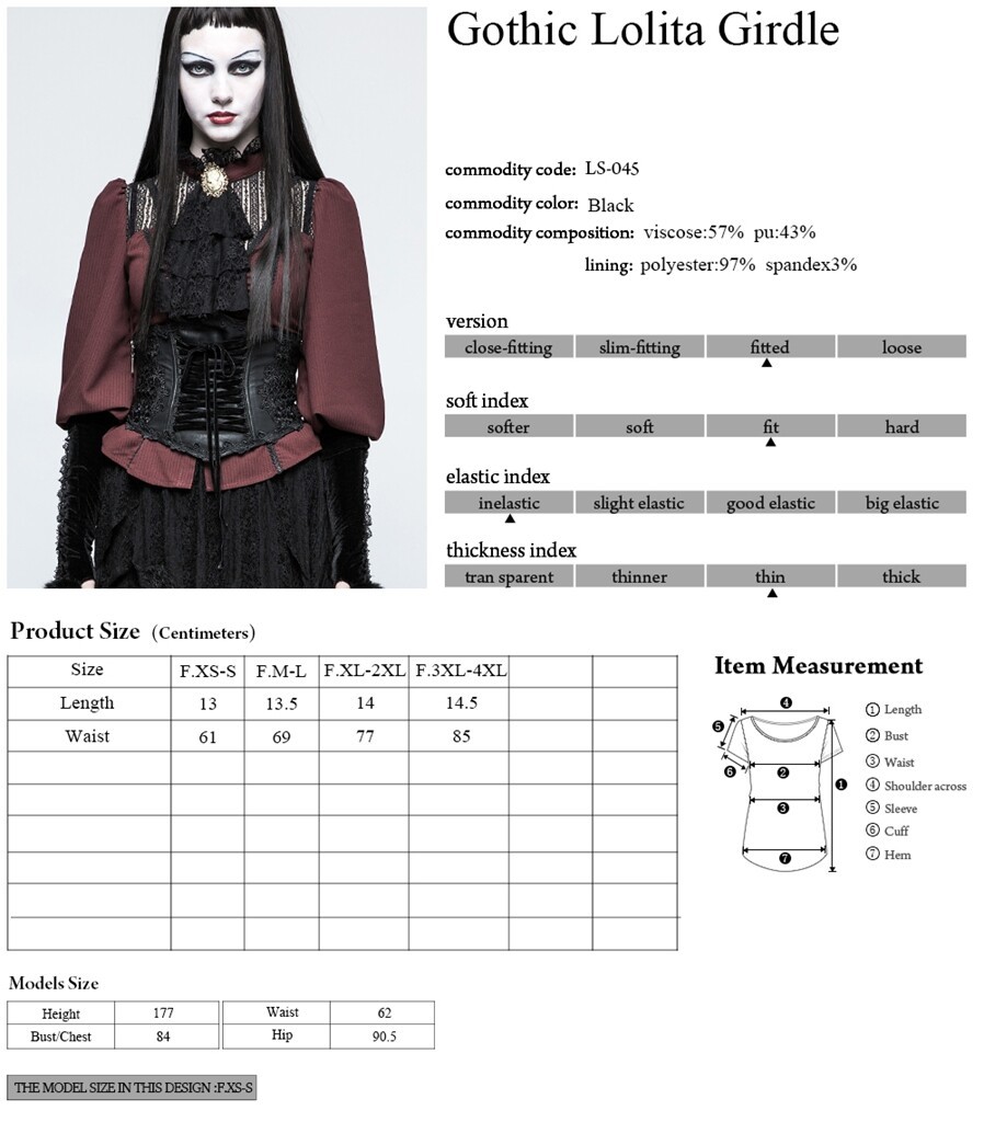 Punk Rave Steampunk Women Gothic Lolitia Performance Corset Cosplay Bodycon Belt