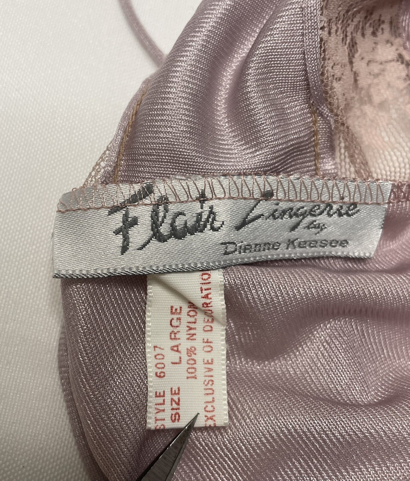 Vintage Pink Camisole Tank Top Lace Spaghetti straps Cami 70s Size Large Nylon