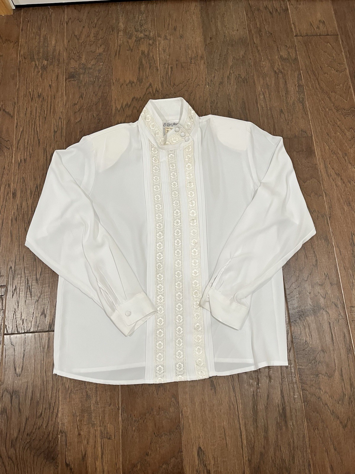 Vintage NWT 80s 90s Old Money Yves St. Clair Petites (Sz 10) Floral Print Blouse